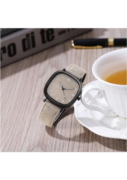 Vintage Kare Kadranlı Saat, Kadife Deri Kemer Quartz Saat,vintage Saat, Saat, Kare Saat modelleri