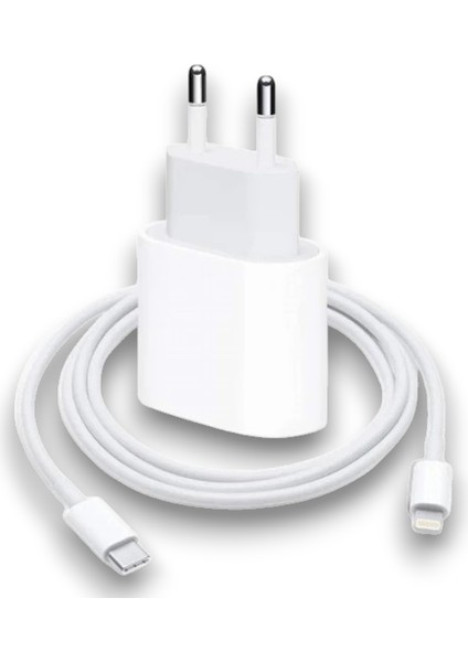 Usb‑c Güç Adaptörü + Lightning Şarj Kablosu Seti – Apple iPhone & iPad Uyumlu, Pd Hızlı Şarj, 1 metre Kablo