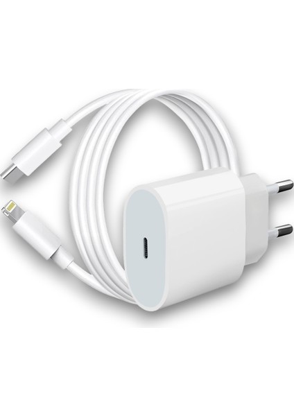 Usb‑c Güç Adaptörü + Lightning Şarj Kablosu Seti – Apple iPhone & iPad Uyumlu, Pd Hızlı Şarj, 1 metre Kablo