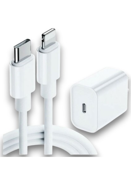 Usb‑c Güç Adaptörü + Lightning Şarj Kablosu Seti – Apple iPhone & iPad Uyumlu, Pd Hızlı Şarj, 1 metre Kablo
