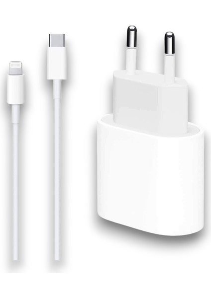 Usb‑c Güç Adaptörü + Lightning Şarj Kablosu Seti – Apple iPhone & iPad Uyumlu, Pd Hızlı Şarj, 1 metre Kablo