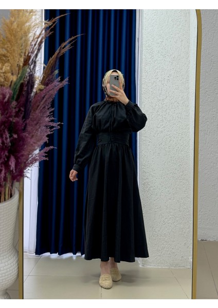 Ladonna Gömleği Kısa ve Büzgülü Etekli TAKIM-GE769 Siyah
