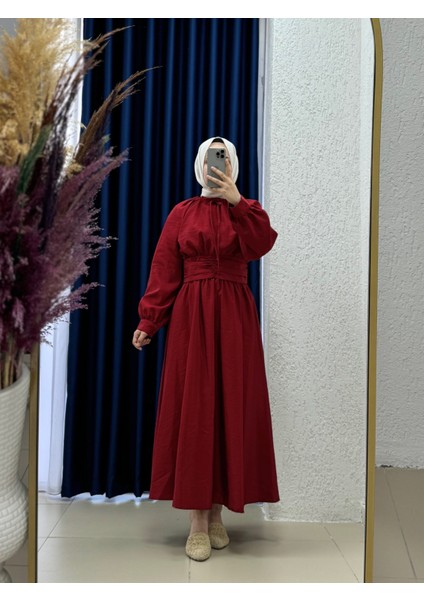 Ladonna Gömleği Kısa ve Büzgülü Etekli TAKIM-GE769 Kırmızı