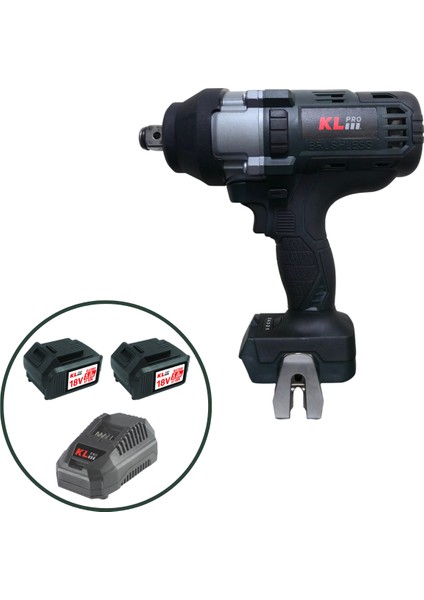 Klpro KLSS18BHX-50(3/4") 18V/5AH. 800NM 3/4" Kömürsüz Şarjlı Darbeli Somun Sıkma/sökme Makinesi