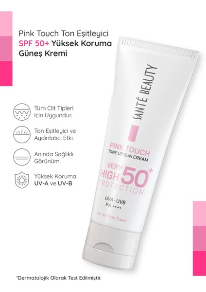 Pink Touch Spf 50+ Leke Karşıtı & Ton Eşitleyici Yüksek Korumalı Yüz Vücut Pembe Güneş Kremi 75 ml fiyatları