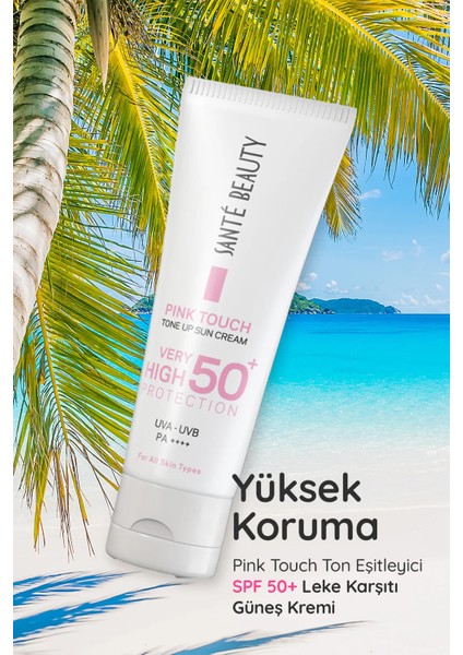 Pink Touch Spf 50+ Leke Karşıtı & Ton Eşitleyici Yüksek Korumalı Yüz Vücut Pembe Güneş Kremi 75 ml indirimleri