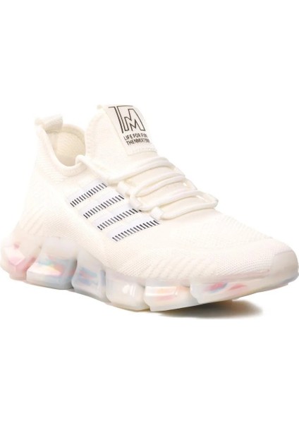 Beyaz bağcık Detaylı Erkek Spor Ayakkabı