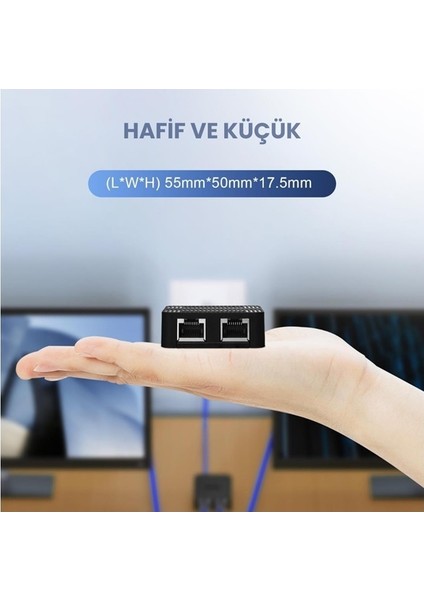 RJ45 Ethernet Splitter 1 Giriş 2 Çıkış Gigabit 1000MBPS Çevirici Çoklayıcı