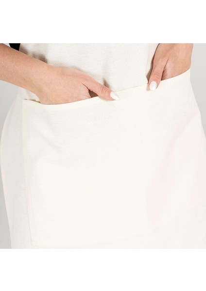 Su Geçirmez Mutfak Önlüğü, 2 Cepli, Pamuk Polyester, Bej, 70x80 cm