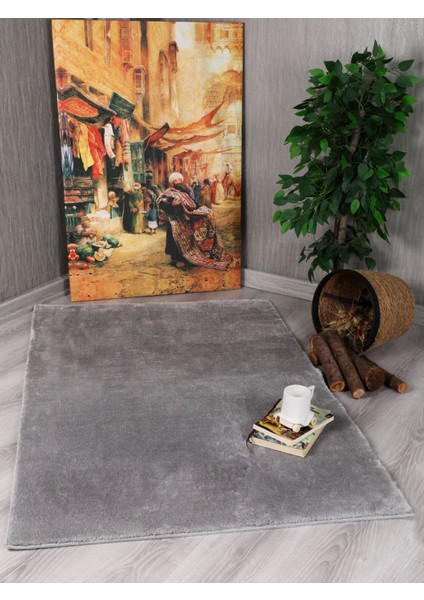 Modern Kaymaz Taban Parça Halı/yolluk Gri 80*200