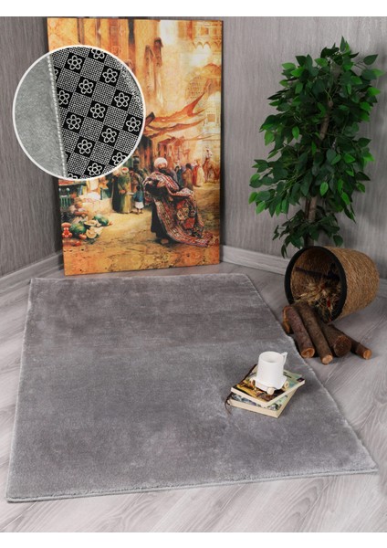 Modern Kaymaz Taban Parça Halı/yolluk Gri 80*200