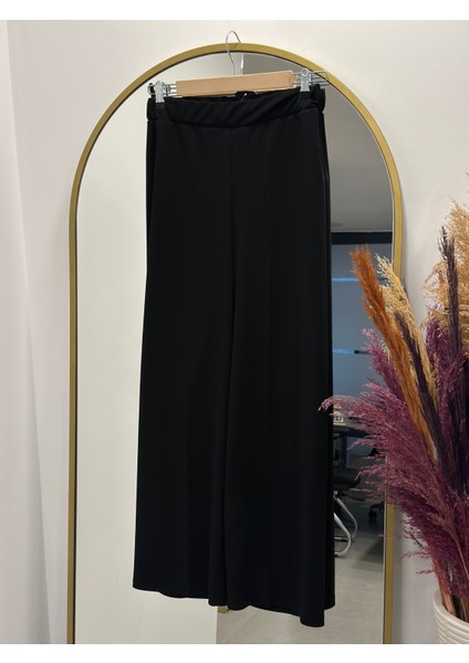 Çağla Geniş Paça Skuba Kumaş PANTOLON-MT1354 Siyah