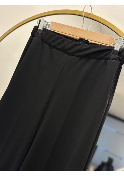 Çağla Geniş Paça Skuba Kumaş PANTOLON-MT1354 Siyah