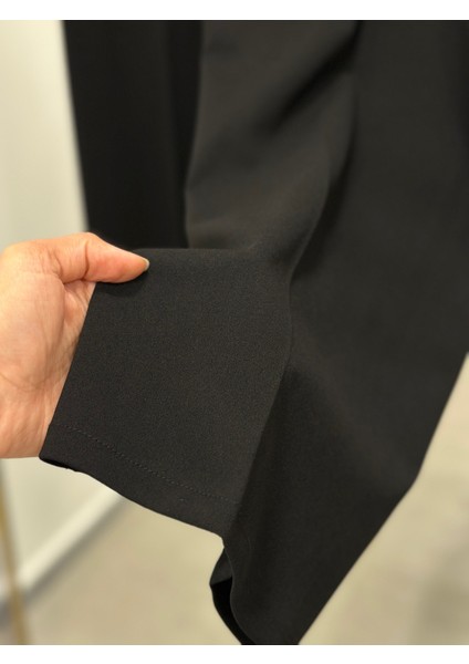 Çağla Geniş Paça Skuba Kumaş PANTOLON-MT1354 Siyah