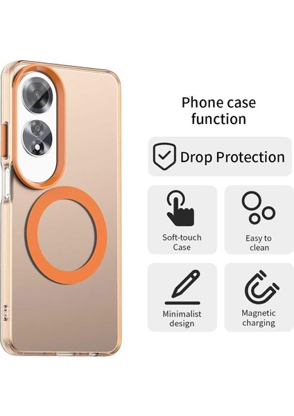 Oppo A60 Kılıf Kamera Çıkıntılı Mat Magsafe Özellikli Kenarları Renkli Premium Sert Kapak
