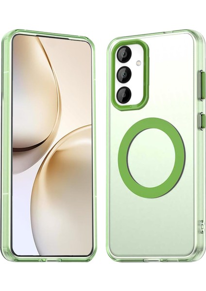 Samsung Galaxy A35 Kılıf Kamera Çıkıntılı Mat Magsafe Şarj Özellikli Kenarları Renkli Şeffaf Premium Sert Kapak