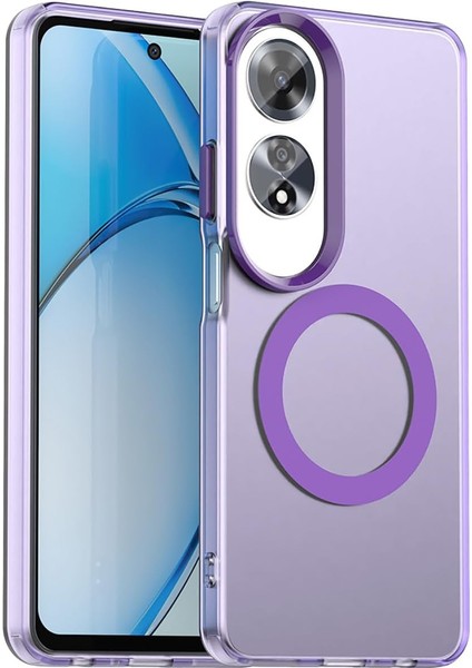 Oppo A60 Kılıf Kamera Çıkıntılı Mat Magsafe Özellikli Kenarları Renkli Premium Sert Kapak