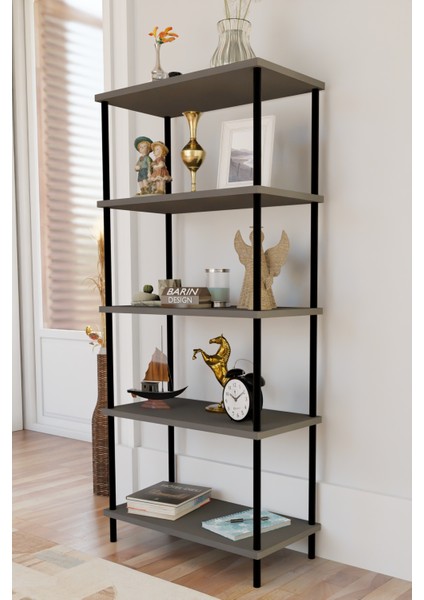 5 Raflı Modern Metal Gövdeli Kitaplık Çevir-Tak Kolay Kurulum Çalışma Odası, Salon, Ofis Kullanımı fiyatları