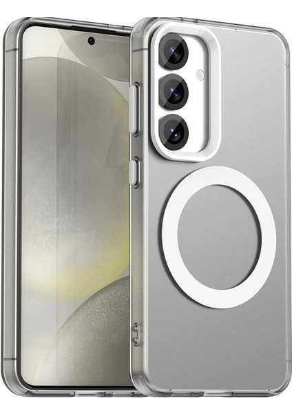 Samsung Galaxy S25 Kılıf Kamera Çıkıntılı Mat Magsafe Şarj Özellikli Kenarları Renkli Şeffaf Premium Sert Kapak