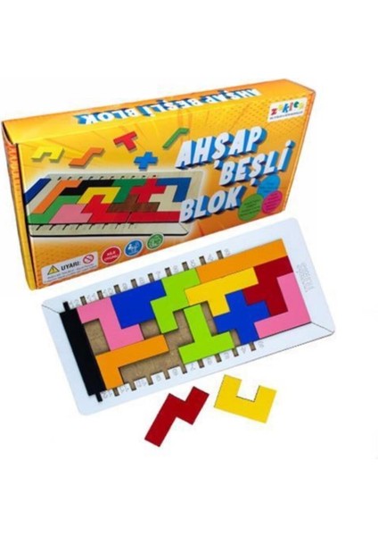 Ahşap Beşli Blok Oyunu
