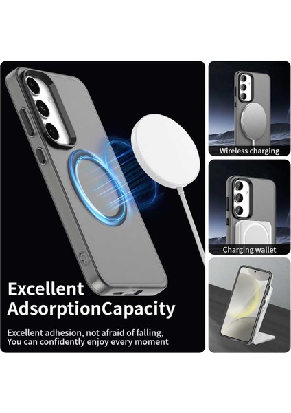 Samsung Galaxy S25 Kılıf Kamera Çıkıntılı Mat Magsafe Şarj Özellikli Kenarları Renkli Şeffaf Premium Sert Kapak modelleri