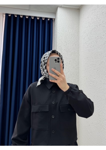 Ecrin Çift Cepli Etekli TAKIM-AS033 Siyah