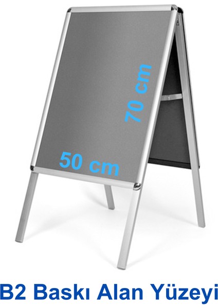 B2 Alüminyum A Pano (50X70 Cm) – | Çift Taraflı Katlanabilir | - | Reklam Standı | modelleri