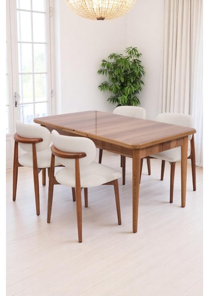 Duru Norte Mdf Lak Panel Açılır Yemek Masa Takımı 90X160