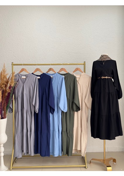 Çilek Salaş 6 Düğmeli ELBISE-NA2350 Lacivert