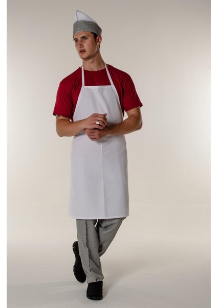 Beyaz Mutfak ve Aşçı Askılı Önlük, 70x100 cm, yumuşak kumaş, şık ve kullanışlı