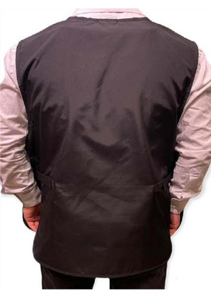 Çift Taraflı Deri Detaylı Kuaför Yeleği Önlüğü, Siyah, 77x55 cm fiyatları