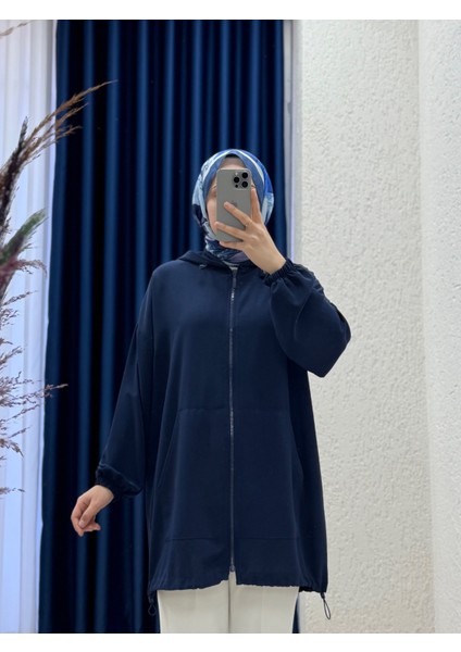Şura Fermuarlı Altı Lastikli Linda TUNIK-EL1428 Lacivert