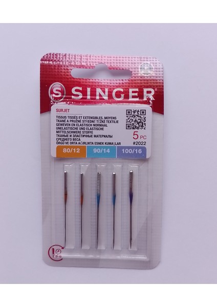 2022.80/12-90/14-100/16 Karışık Numara Overlok Iğnesi