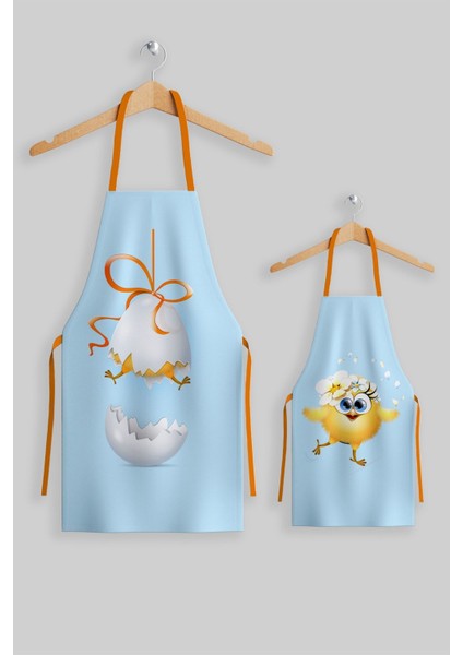 Mavi Çocuk Mutfak Önlüğü Seti, Polyester, 50x70 cm, Renkli, Güzel Tasarım
