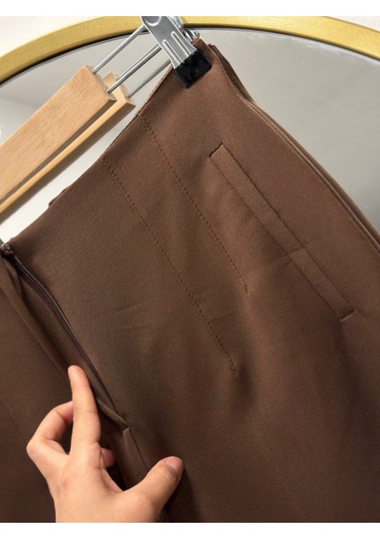 Beren Gizli Cepli PANTOLON-MT1508 Kahve