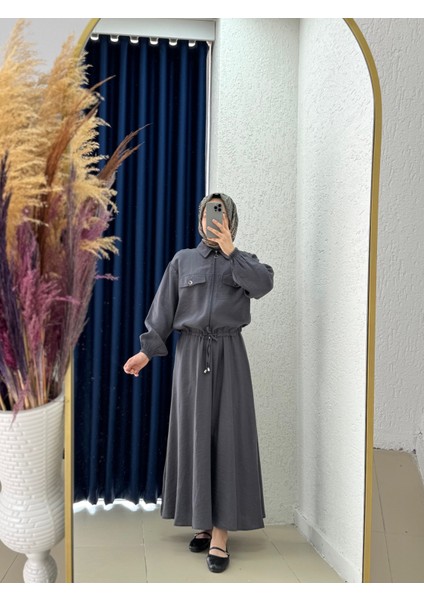 Zenona Önü Fermuarlı Kapaklı Robalı Ayrobin TAKIM-MF513 Antrasit