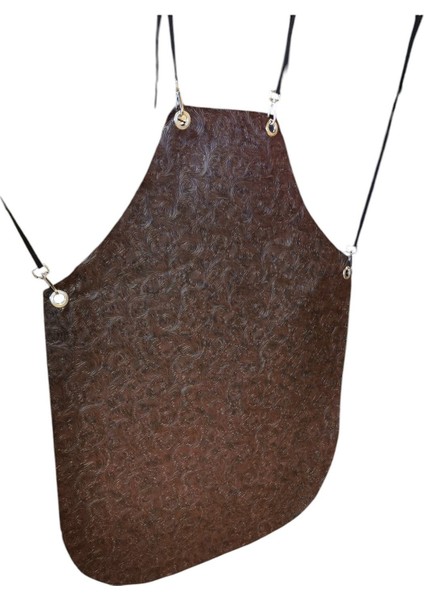 Şık kahverengi mutfak önlüğü, rahat ve kullanışlı suni deri tasarım, 70x110 cm