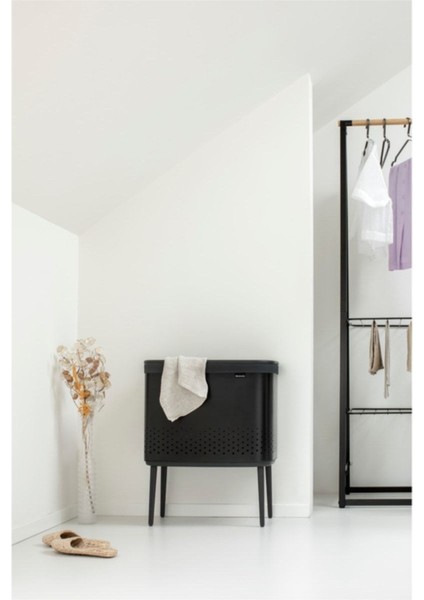 Bo Matt Black Plastik Kapaklı Çamaşır Sepeti 60L fırsatları