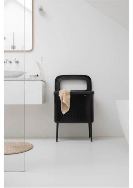 Bo Matt Black Plastik Kapaklı Çamaşır Sepeti 60L indirimleri