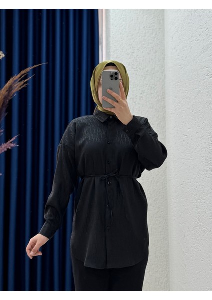 Izel Jakarlı GÖMLEK-BN4121 Siyah