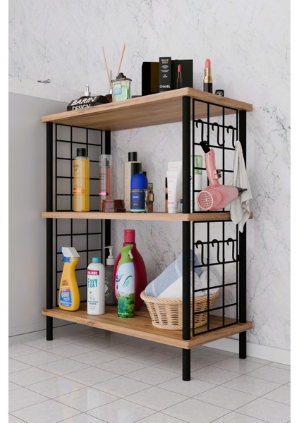 3raflı Telli Çevir Kur Çok Amaçlı Banyo Rafı Dolabı Metal Gövdeli Organizer Düzenleyici Saklama Rafı modelleri