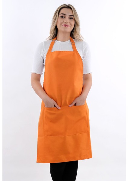 Turuncu 3'lü Mutfak Önlüğü ve Eldiven Seti, askılı ve cepli, pamuk polyester, 60x80 fiyatları