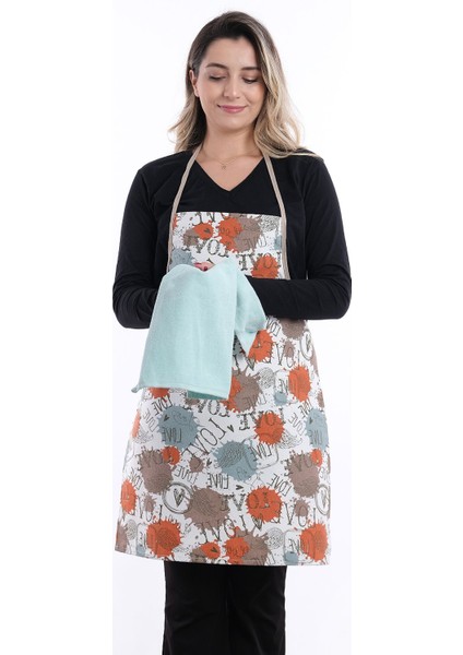 Su geçirmez mutfak önlüğü, havlu ve eldivenli, 55x75 cm, pamuk polyester, gri modelleri