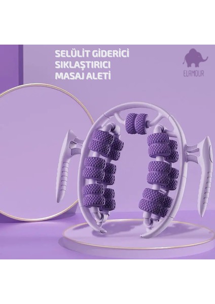 Selülit Sıklaştırıcı Masaj Aleti | 13 Tekerlekli Ayarlanabilir Lenf Drenaj Rulosu Mor fırsatları