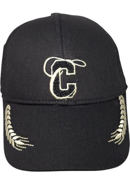 Spteks Kitti 9-15 Yaş Erkek Garson Siyah Renk Siperi Nakışlı Yazlık Şapka modelleri