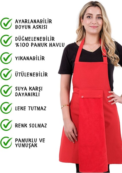 Renkli askılı mutfak önlüğü ve havlusu, şık ve kullanışlı set, 50x70 cm fiyatları