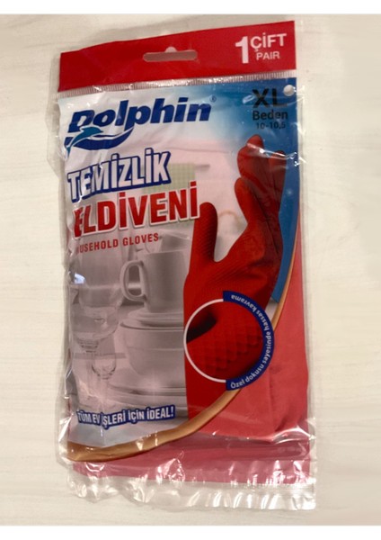 Kırmızı XL Bulaşık Eldiveni, Polyester, Dayanıklı ve Rahat Kullanım