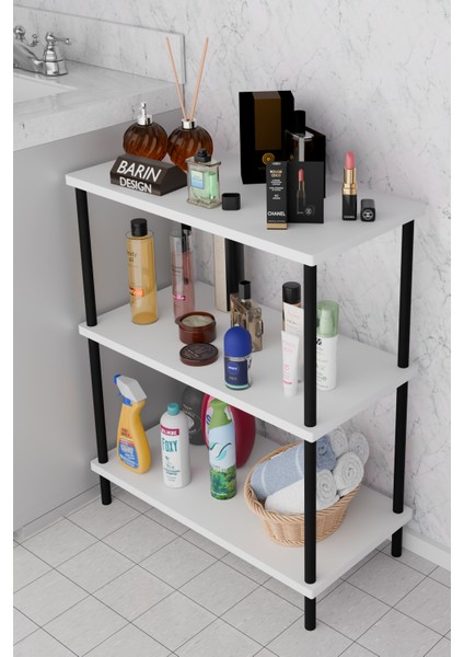 3 Raflı Çevir Kur Banyo Rafı Çok Amaçlı Düzenleyici Açık Raflı Dolap, Metal Gövdeli Organizer Raf modelleri