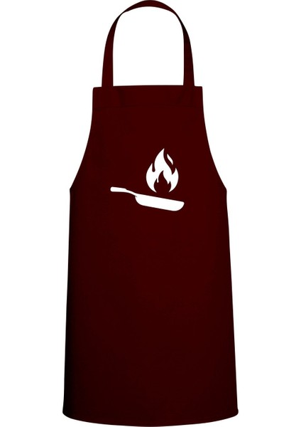 Bordo Baskılı Mutfak Önlüğü, Şık ve Kullanışlı Chef Giyim Aksesuarı