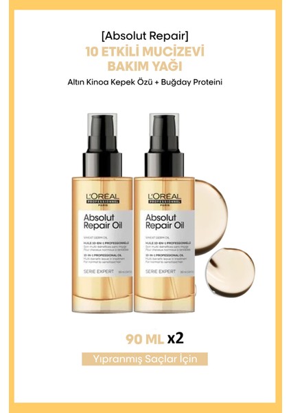 Serie Expert Absolut Repair Oil 90 ml Saç Bakım Yağı x 2 Adet